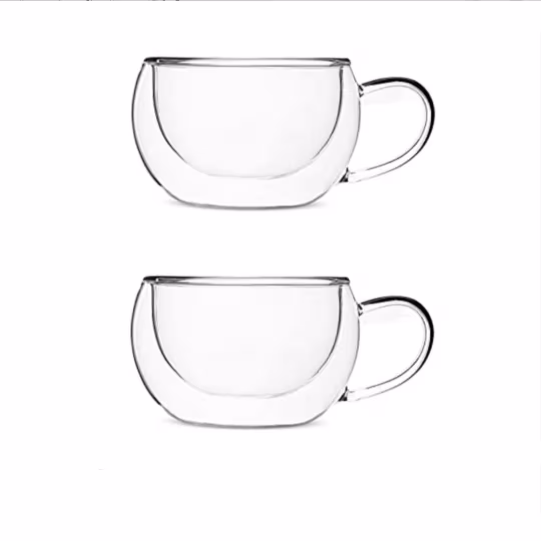 فنجان مدل دوجداره دسته دار کد B150 بسته دوعددی
