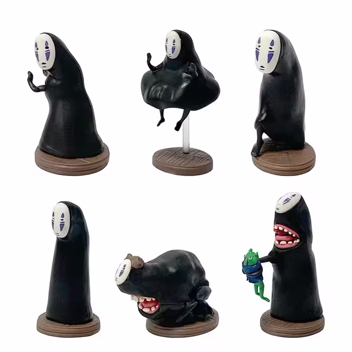 فیگور شهر اشباح Spirited Away طرح کائوناشی Kaonashi مجموعه 6 عددی (اورجینال)