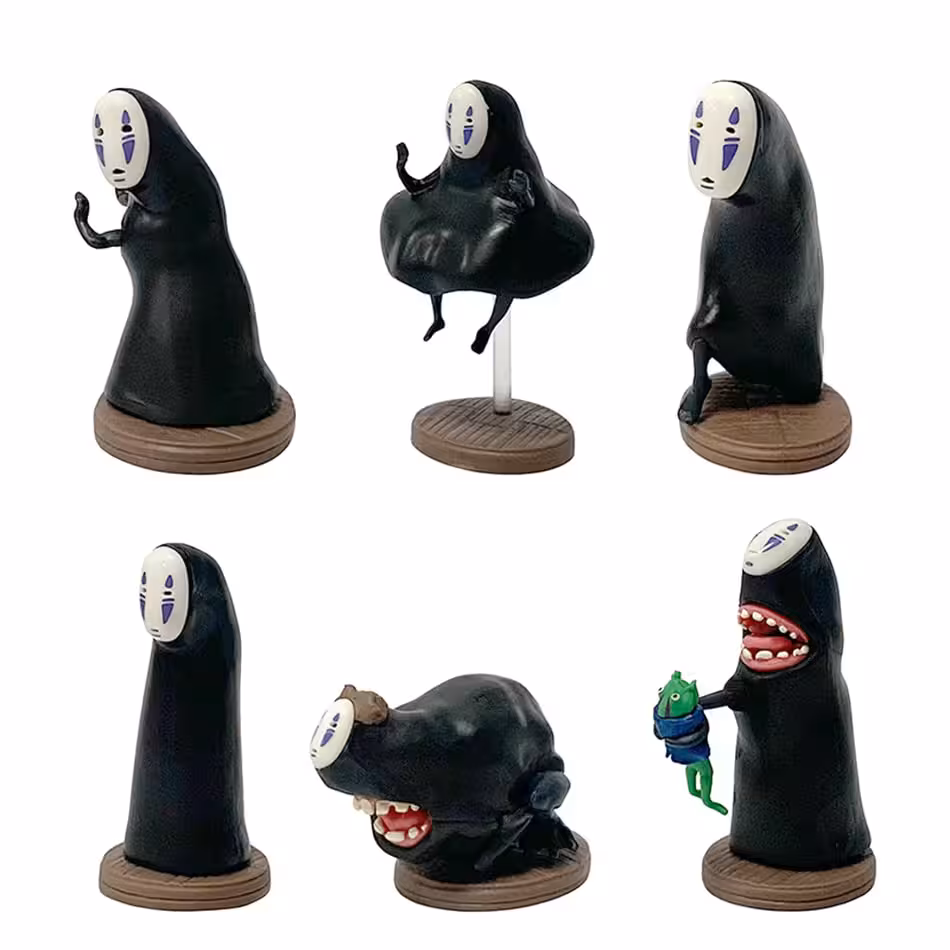 فیگور شهر اشباح Spirited Away طرح کائوناشی Kaonashi مجموعه 6 عددی (اورجینال)