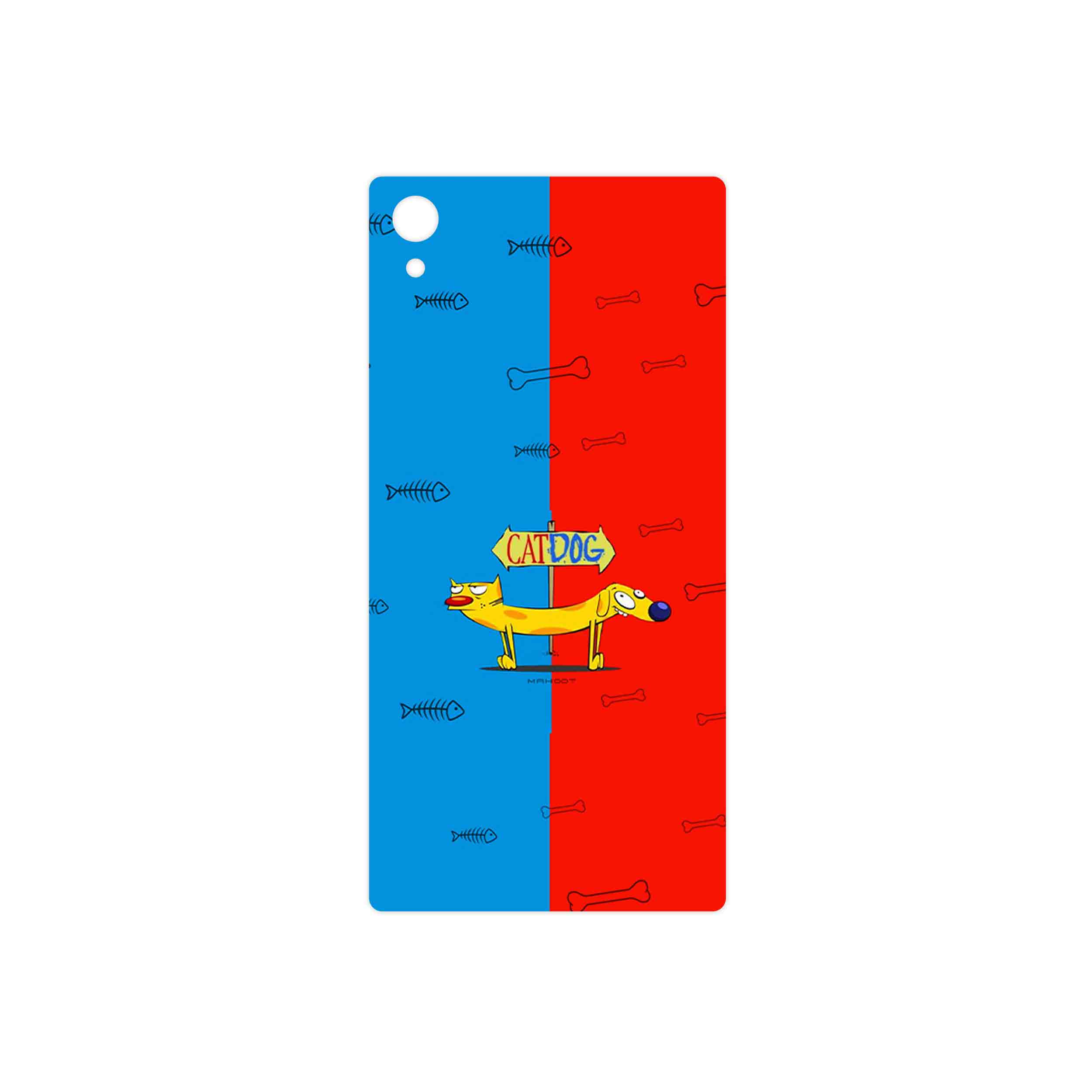 برچسب پوششی ماهوت مدل CatDog مناسب برای گوشی موبایل سونی Xperia Z5