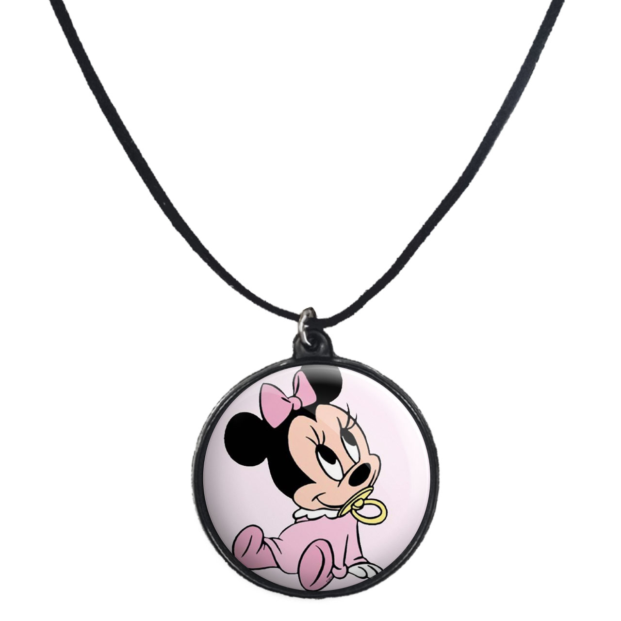 گردنبند پرمانه طرح میکی موس کد pmb.12845 مدل دو طرفه