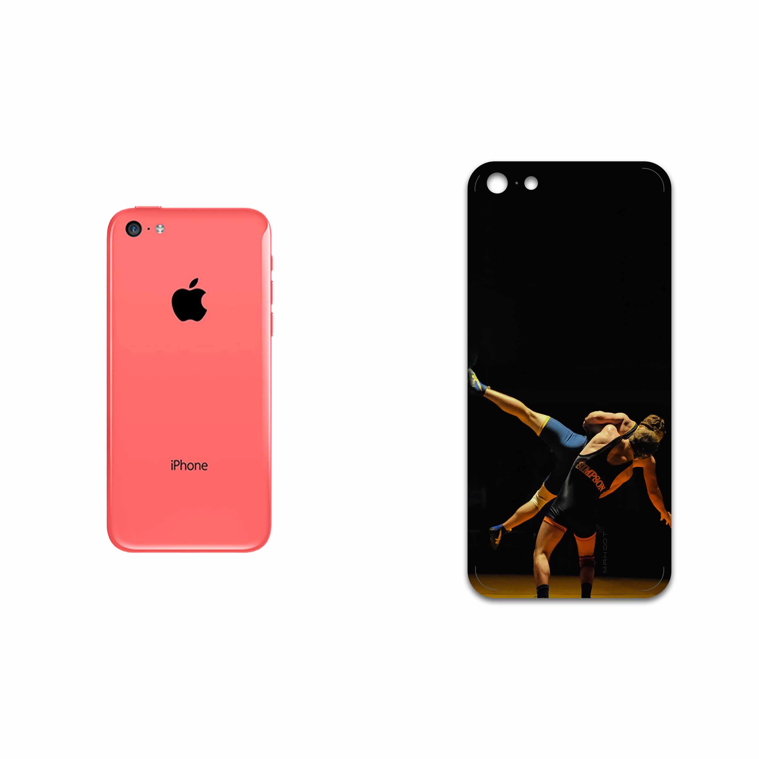 برچسب پوششی ماهوت مدل Wrestling مناسب برای گوشی موبایل اپل iPhone 5c