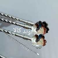 قاشق نی دار استیل طرح گل فرچه دار6تایی یونیک لایف شربت استیل نگیر  رنگ ثابت(6تایی) 