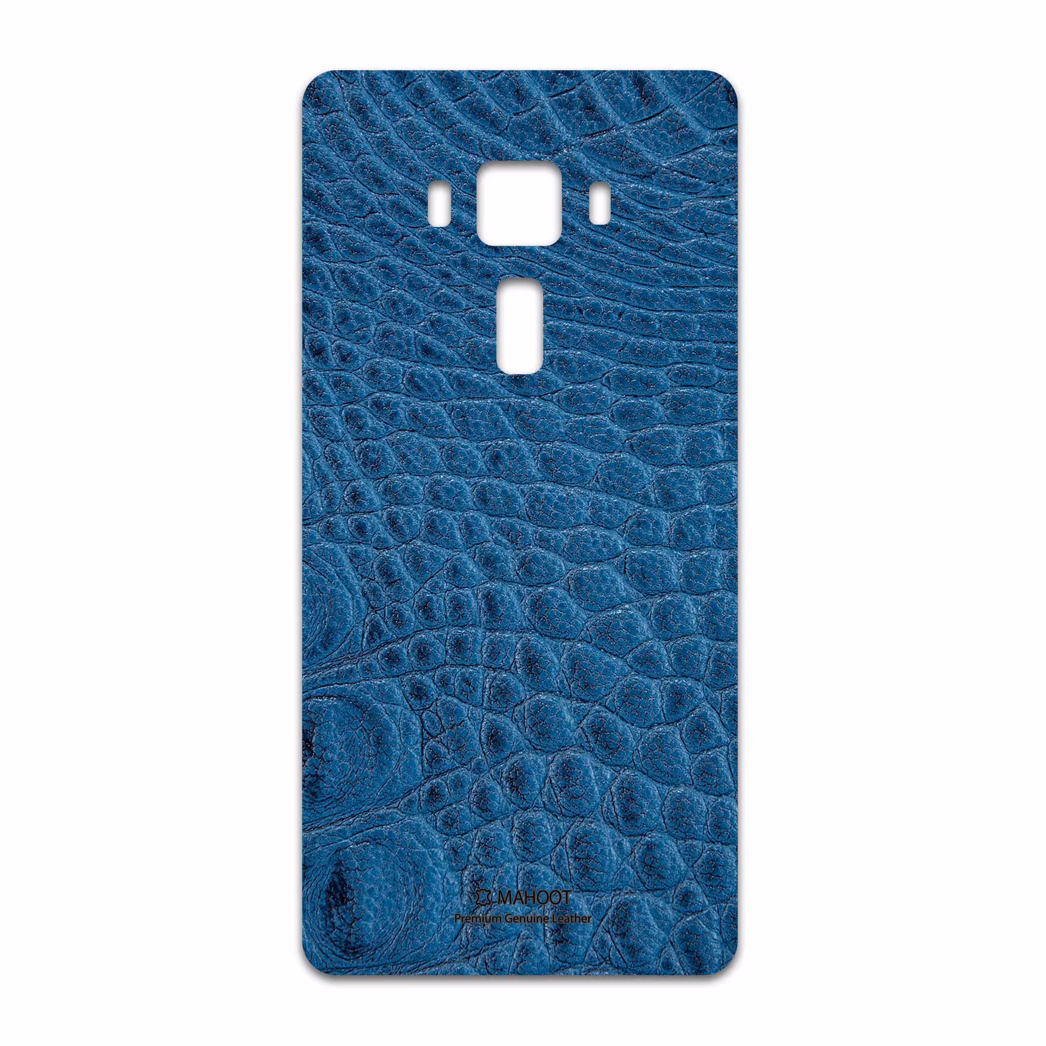 برچسب پوششی ماهوت مدل Blue-Crocodile-Leather مناسب برای گوشی موبایل ایسوس Zenfone 3 Deluxe ZS570KL