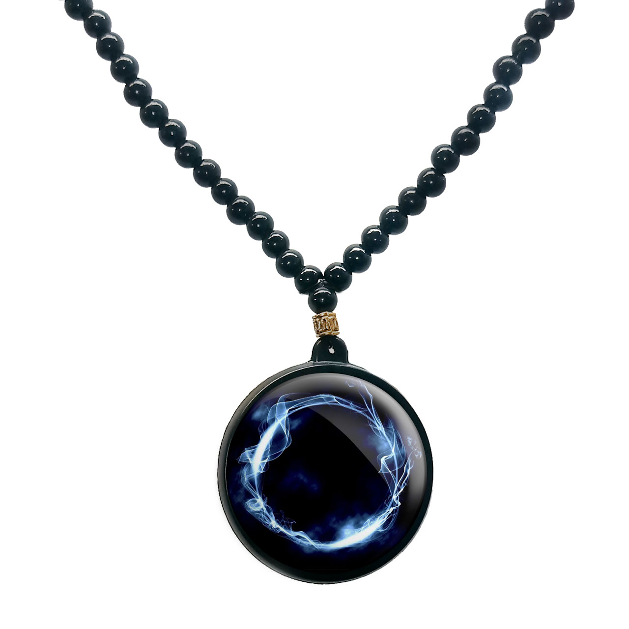 گردنبند پرمانه طرح سیاه چاله ها کد pmd.25880مدل دو طرفه