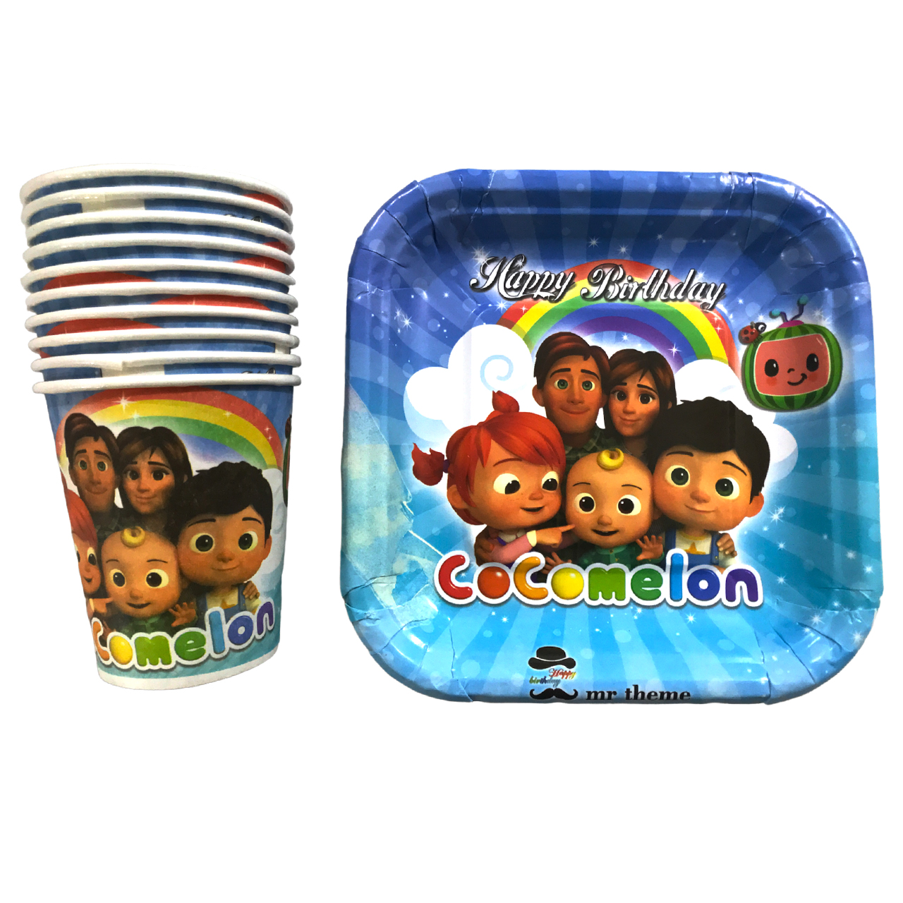 پیش دستی و لیوان یکبار مصرف مستر تم مدل شعر کودکانه کوکو پلاس بسته 20 عددی