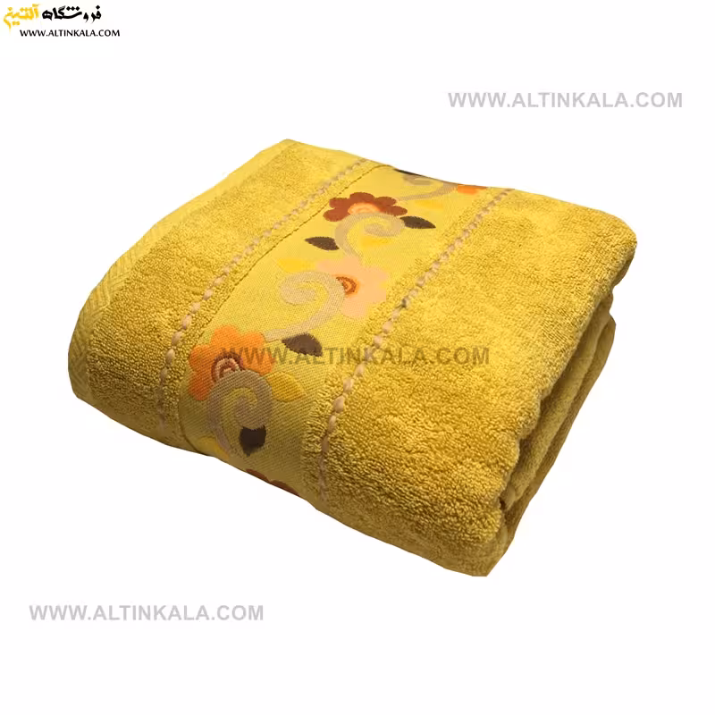 حوله استخری کوبلن رنگ زرد سایز 70×140