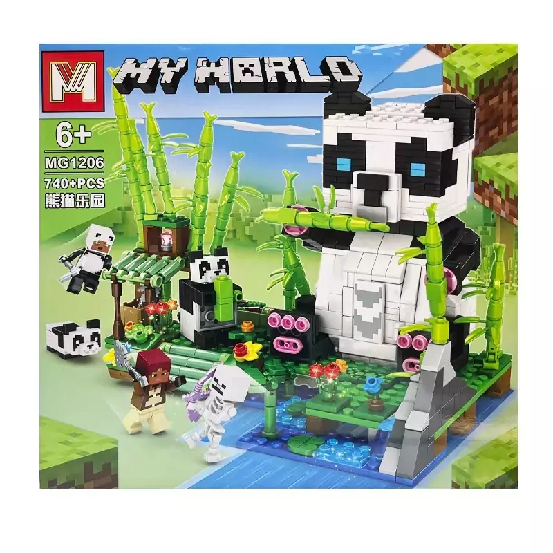 اسباب بازی لگو ساختنی مدل پاندا ماینکرفت ماینکرافت 740 قطعه