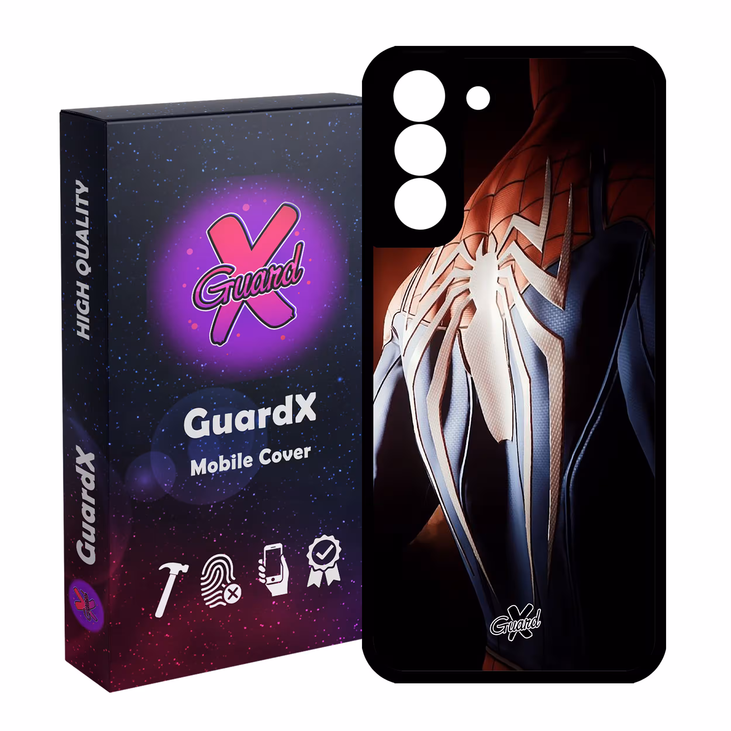 کاور گارد ایکس طرح Spider Man مدل Glass10126 مناسب برای گوشی موبایل سامسونگ Galaxy S21 FE
