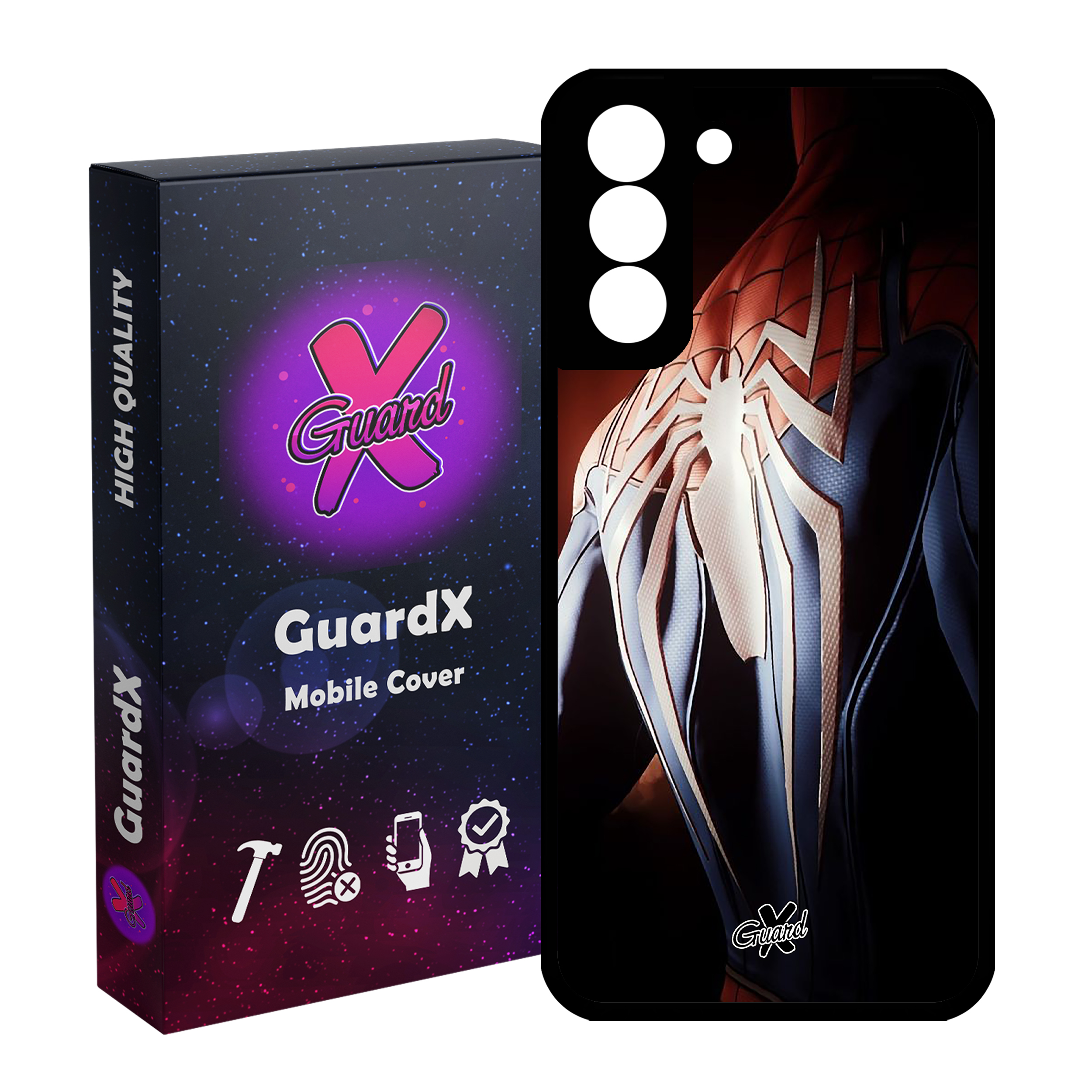 کاور گارد ایکس طرح Spider Man مدل Glass10126 مناسب برای گوشی موبایل سامسونگ Galaxy S21 FE