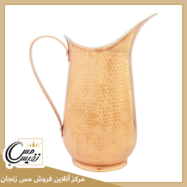 پارچ مسی چکشی نانو شده دسته برنجی طرح درنا