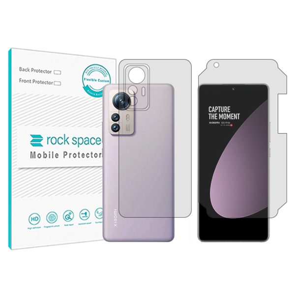 گلس محافظ صفحه نمایش و پشت گوشی شیائومی 12S Pro مدل نانو هیدروژل شفاف برند راک اسپیس کد MS