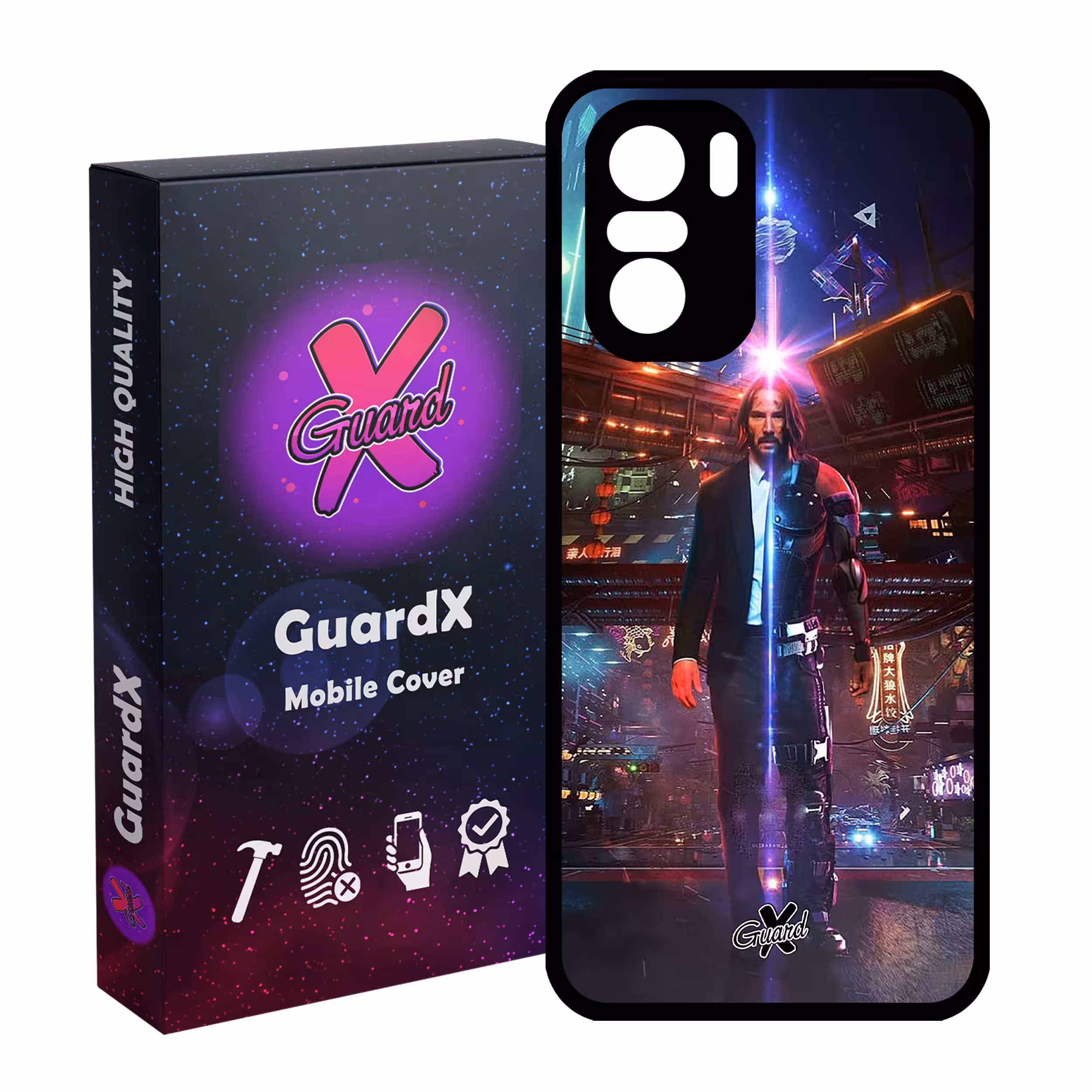 کاور گارد ایکس طرح John Wick مدل Glass10077 مناسب برای گوشی موبایل شیائومی Poco F3/MI 11X/MI 11X Pro/Redmi K40/K40 Pro