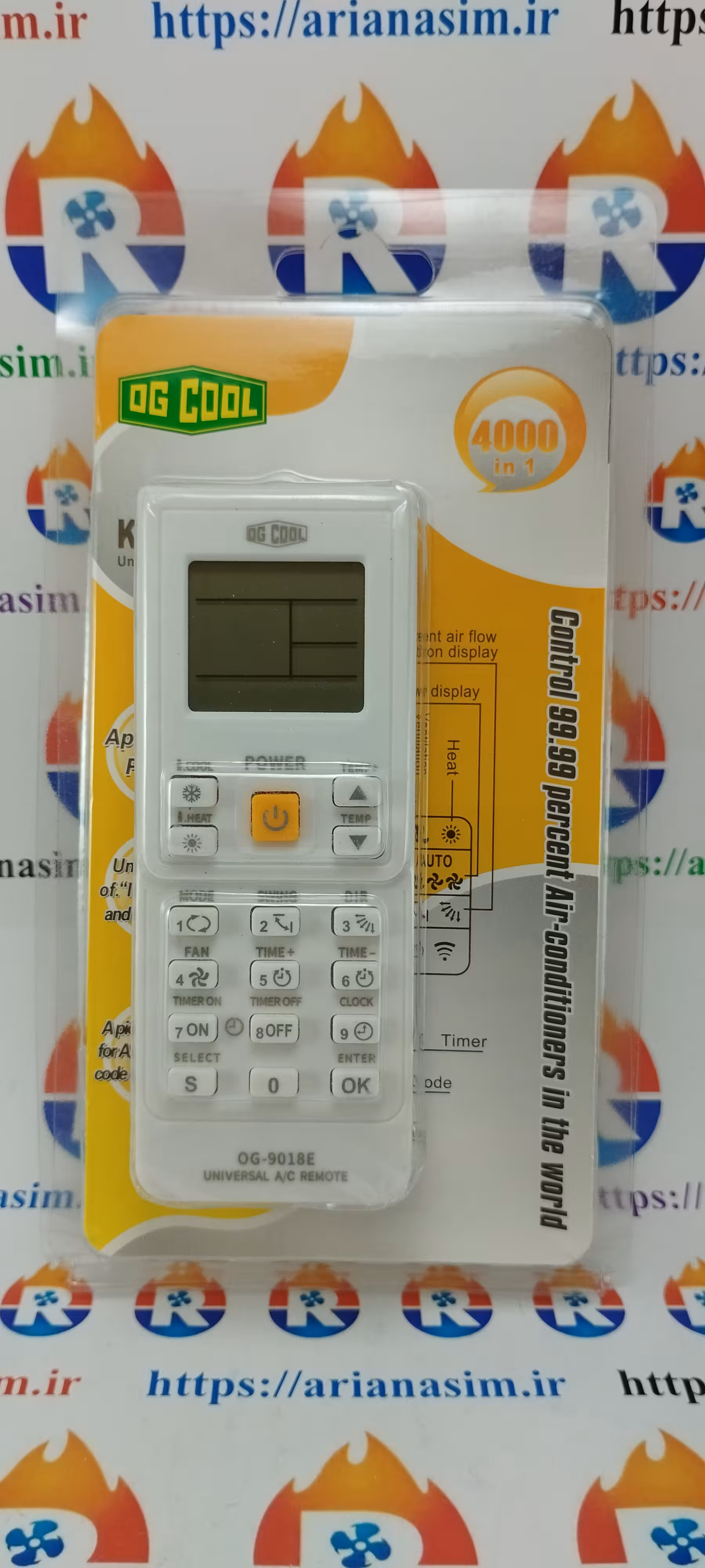 ریموت کنترل مادر یا همه کاره کولر گازی مدل KT-9018E | آریا سیتی