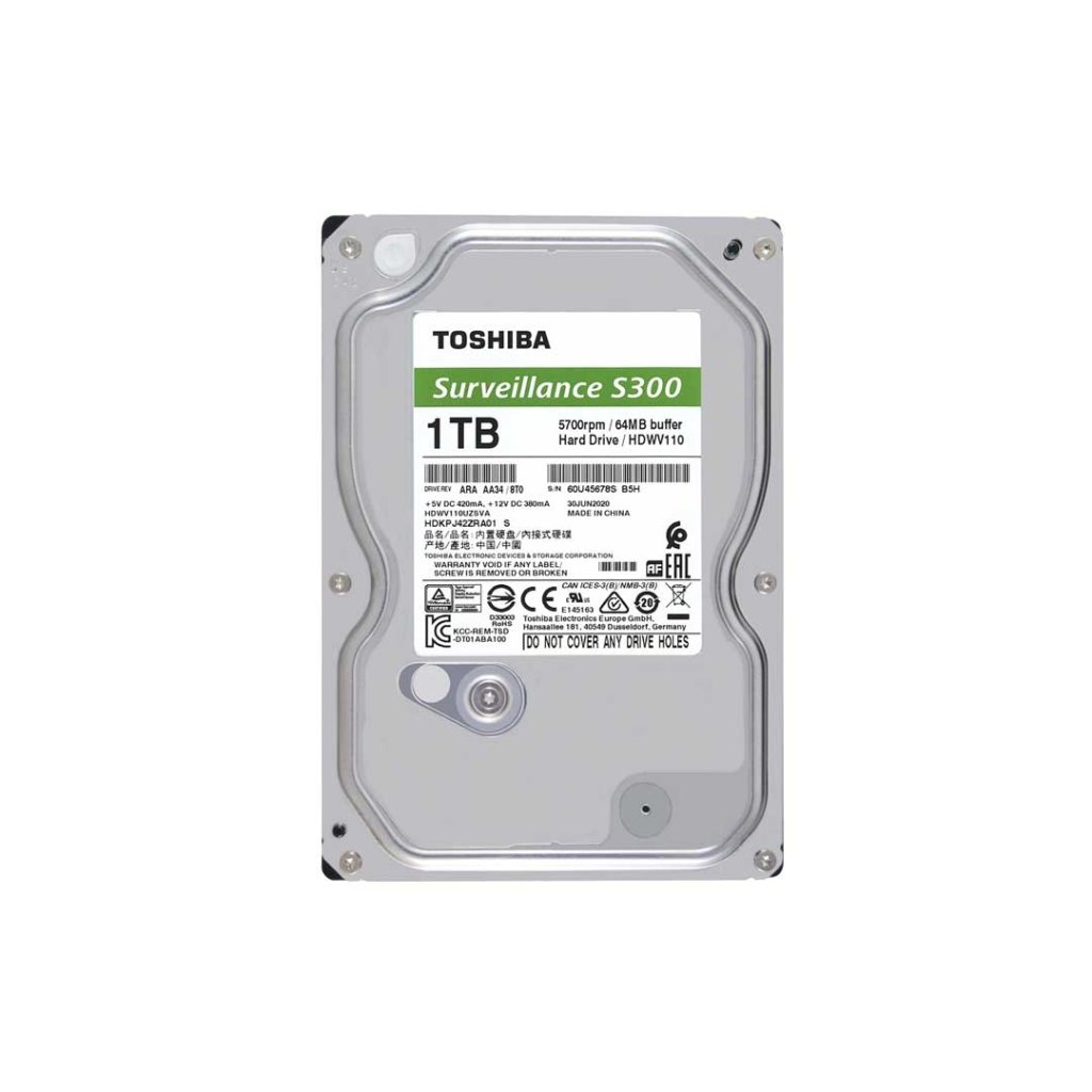 هارد اینترنال توشیبا ظرفیت 1 ترابایت مخصوص دوربین مداربسته مدل S300