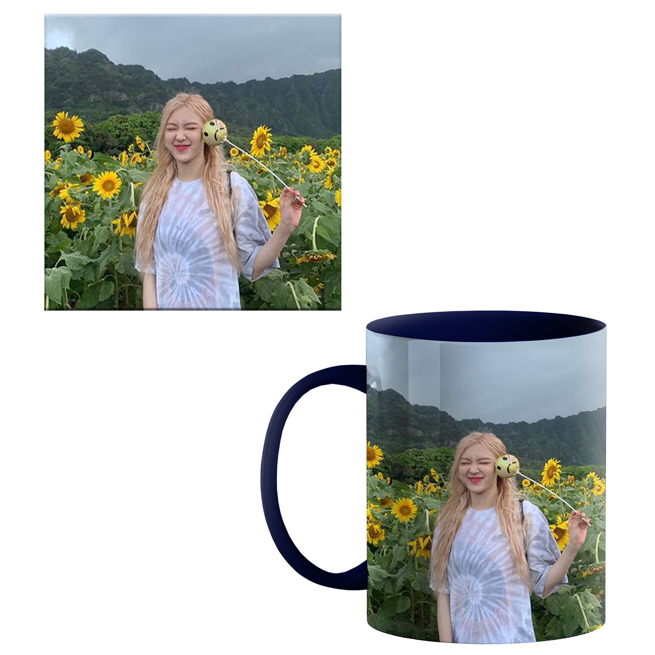 ماگ طرح رزی گروه موسیقی بلک پینک کد 500 به همراه زیر لیوانی