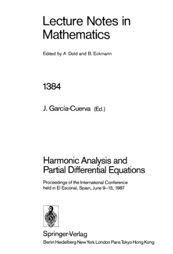 خرید و دانلود نسخه کامل کتاب Harmonic Analysis and Partial Differential Equations