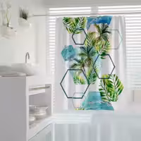 پرده حمام دلفین مدل Island سایز 180x200 سانتی متر