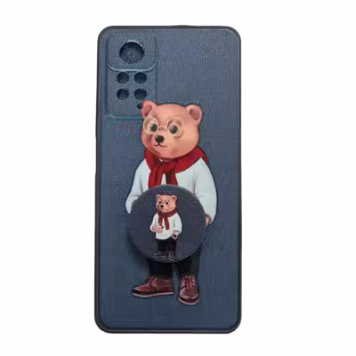 کاور طرح خرس کد 811 مناسب برای گوشی موبایل شیائومی Redmi Note 11 Pro به همراه پاپ سوکت