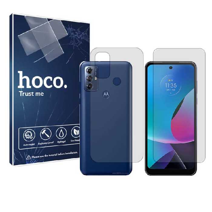 گلس صفحه نمایش و پشت گوشی موتورولا G Play (2023) مدل شفاف برند هوکو کد SS