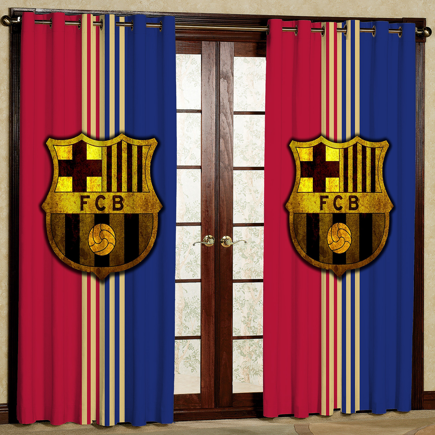 پرده مدل فوتبالی هازان پانچی کد 4224 سایز 140x200 سانتی متر