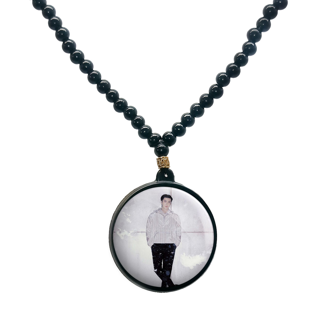 گردنبند پرمانه طرح exo کد pmd.13888 مدل دو طرفه