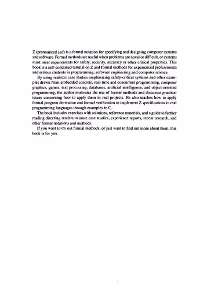 خرید و دانلود نسخه کامل کتاب The Way of Z: Practical Programming with Formal Methods