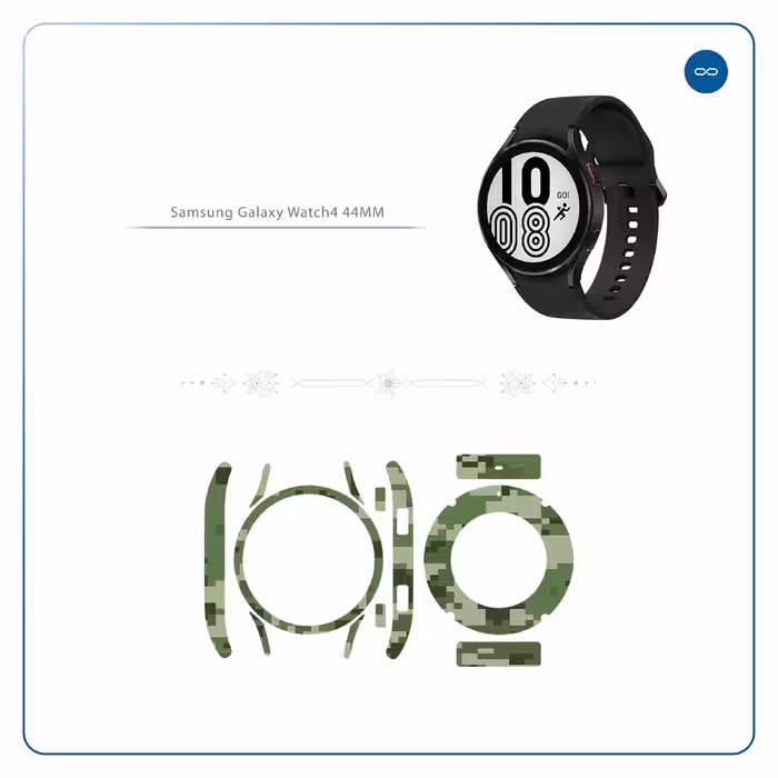 برچسب ماهوت طرح Army Green Pixel مناسب برای ساعت هوشمند سامسونگ Watch4 44mm