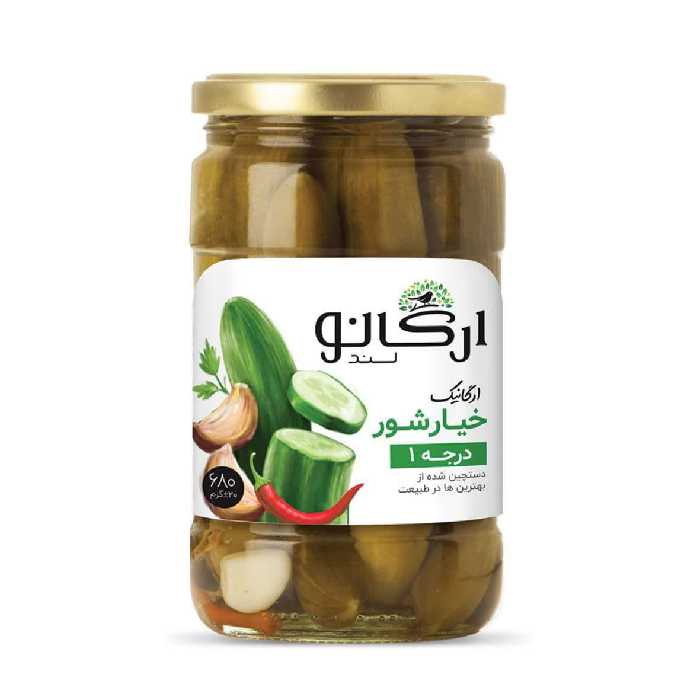 خیارشور درجه یک شیشه1550گرم ارگانو