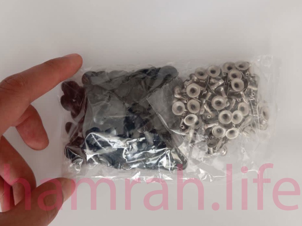 پرچ زیر و رو کف ( سیاه ) 12 پایه کروم ( یک رو ) 9