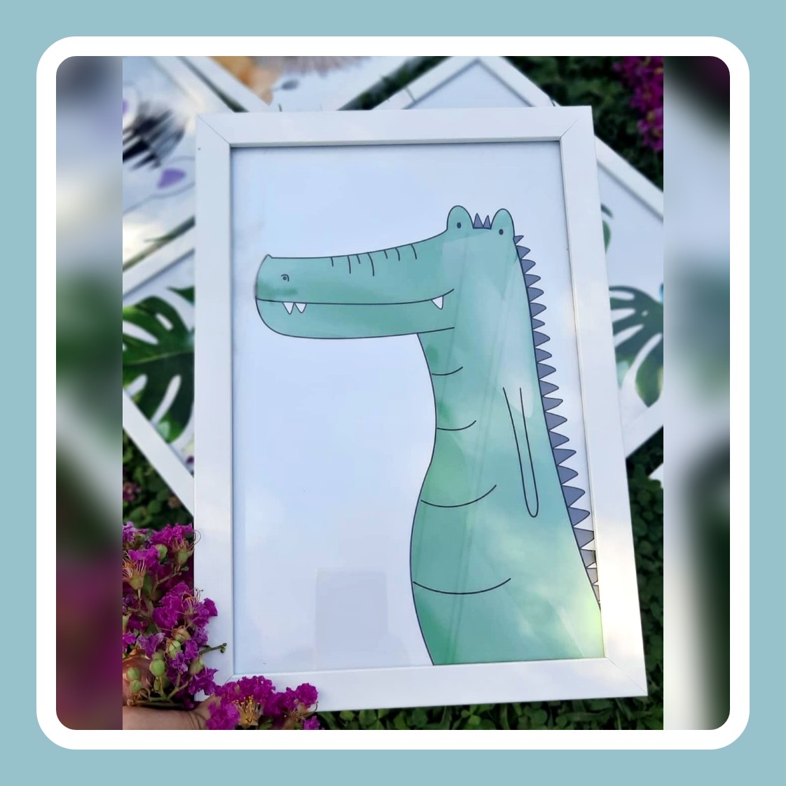 تابلو کودک حیوانات آبرنگی رنگ کار قابل تغییره رنگ قاب هم قابل تغییره 