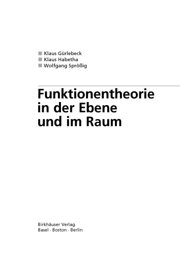 خرید و دانلود نسخه کامل کتاب Funktionentheorie in der Ebene und im Raum