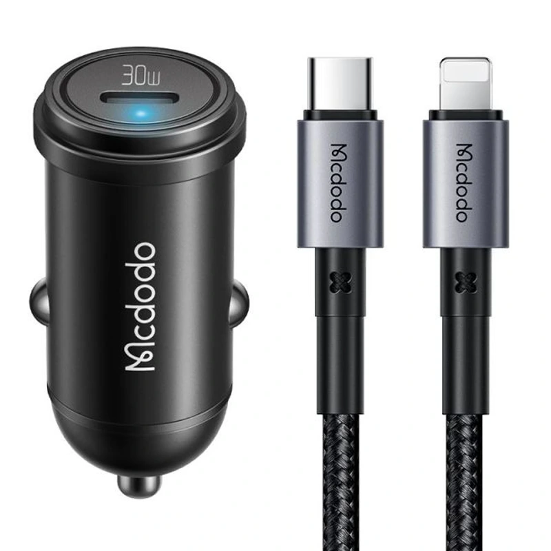 شارژر فندکی 30 وات PD به همراه کابل لایتنینگ به تایپ سی مک دودو مدل Mcdodo CC-749 (نسخه اورجینال)