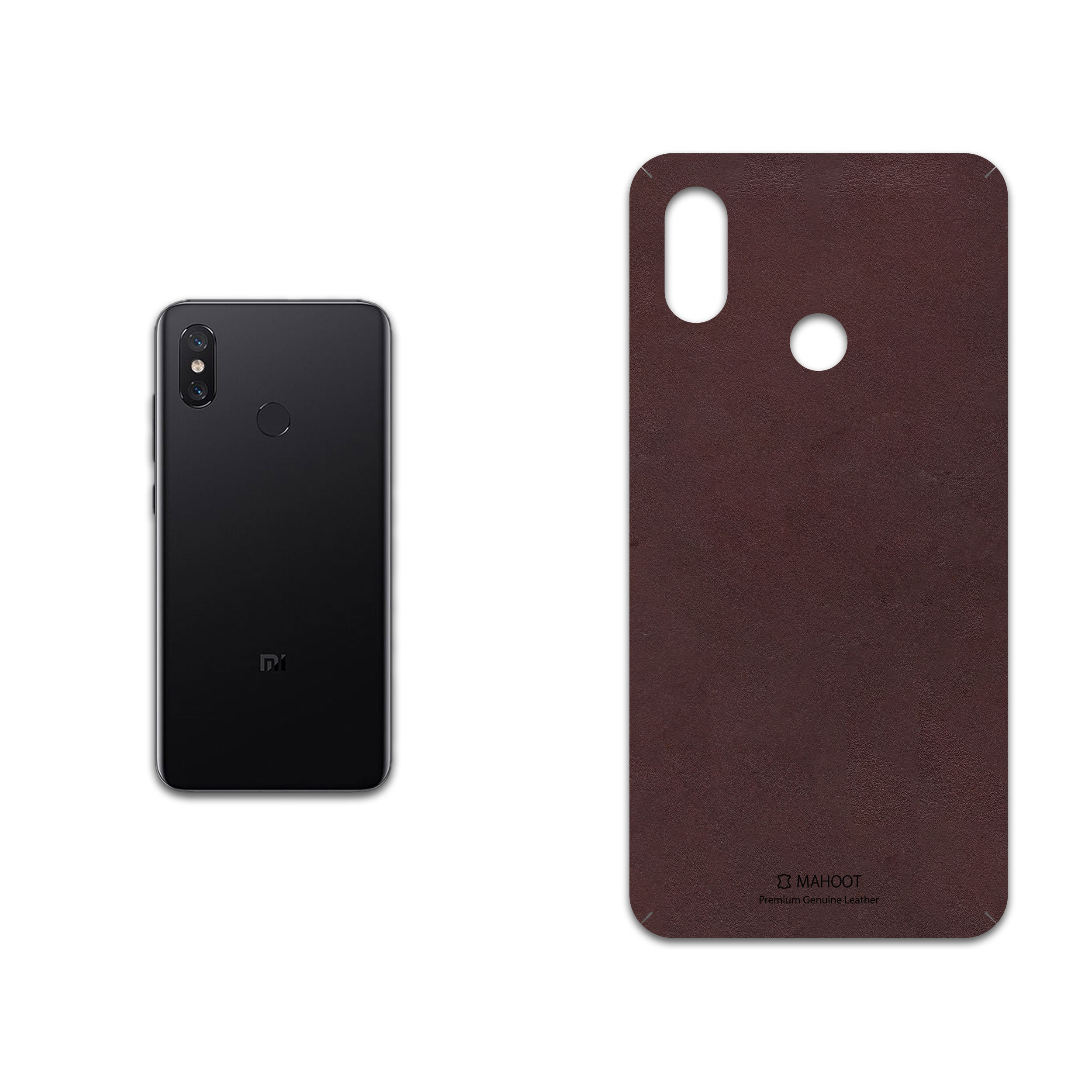 برچسب پوششی ماهوت مدل Matte-Dark-Brown-Leather مناسب برای گوشی موبایل شیائومی Mi 8