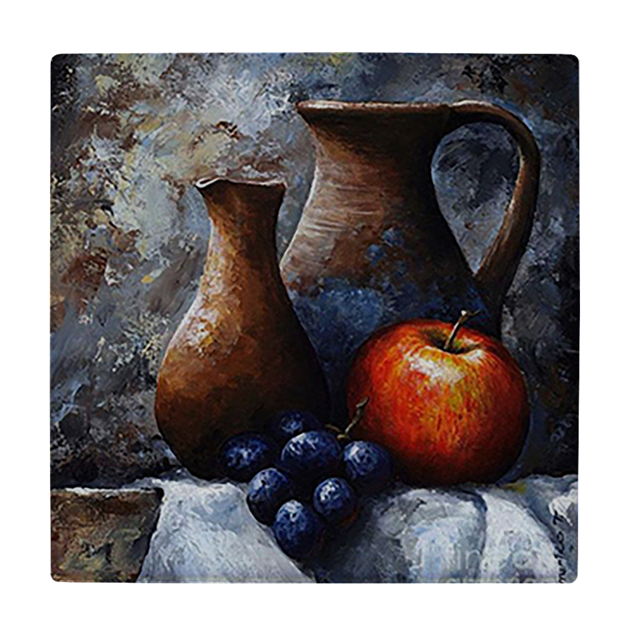 کاشی کارنیلا طرح نقاشی ظروف سفالی و میوه مدل لوحی کد WKB960 