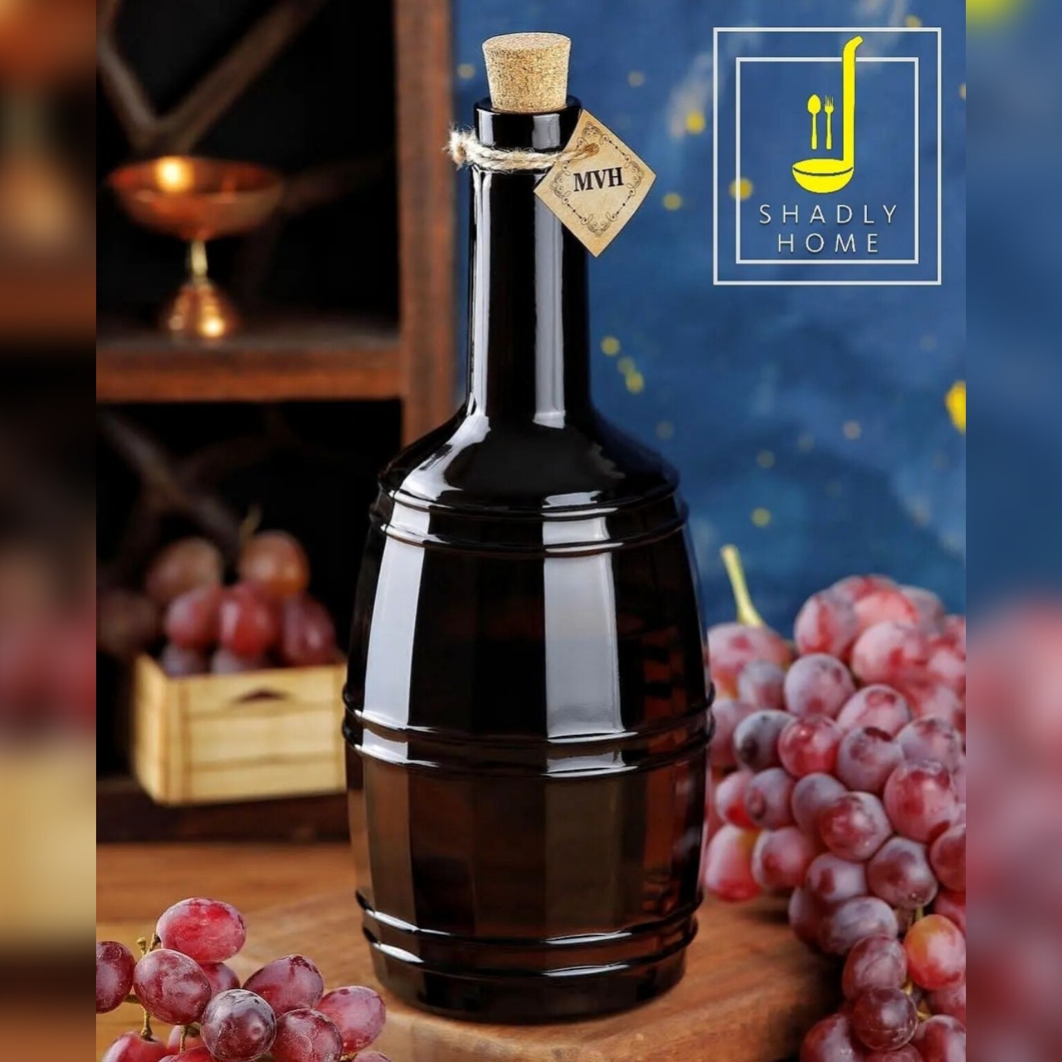 بطری شیشه قهوای درب چوب پنبه بارل