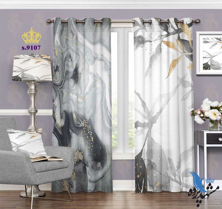 پرده پانچ طرح ابر و باد کد s9107