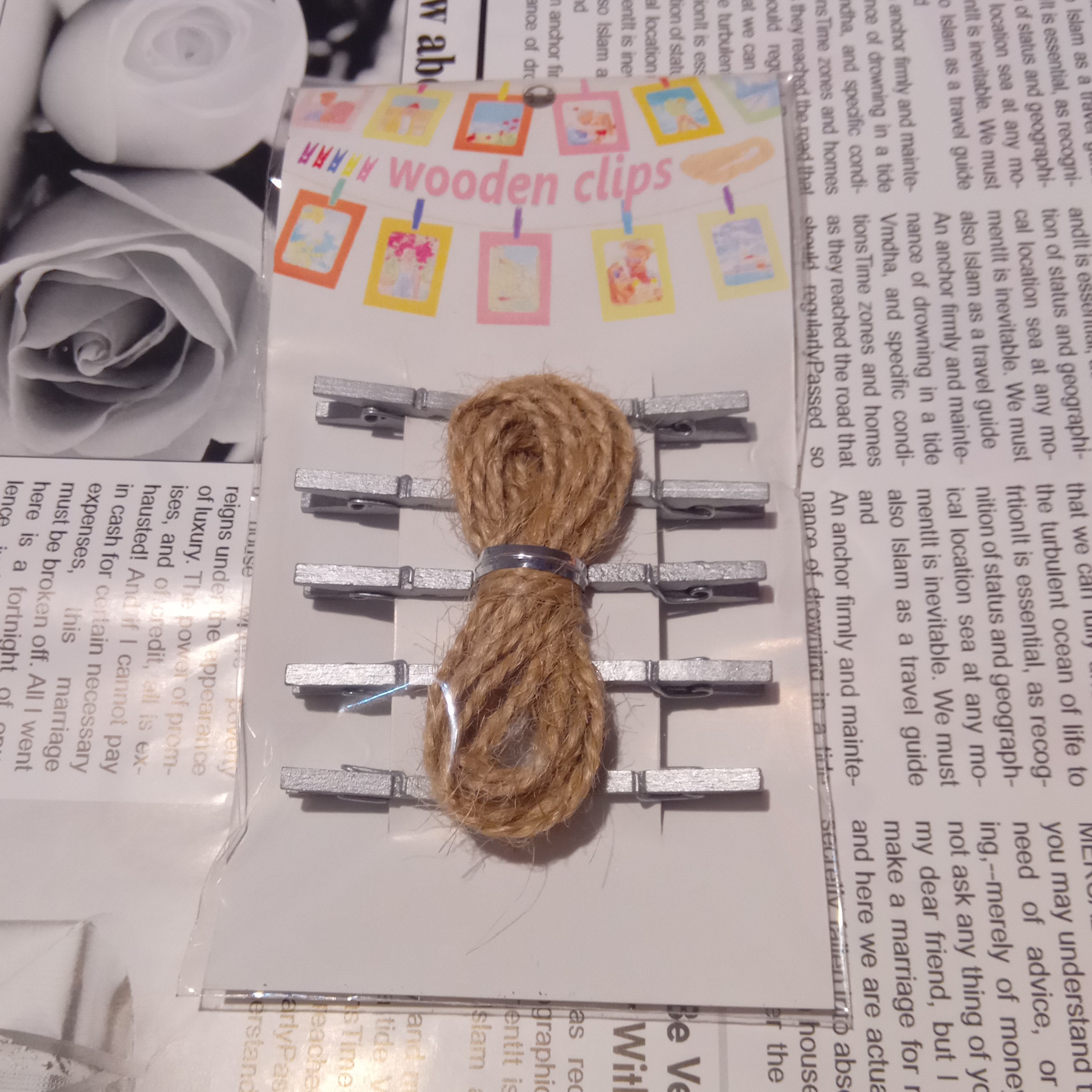  کلیپس عکس چوبی نقره ای لوازم تزیینی کاردستی هنری اکسسوری(بهترین انتخاب من)