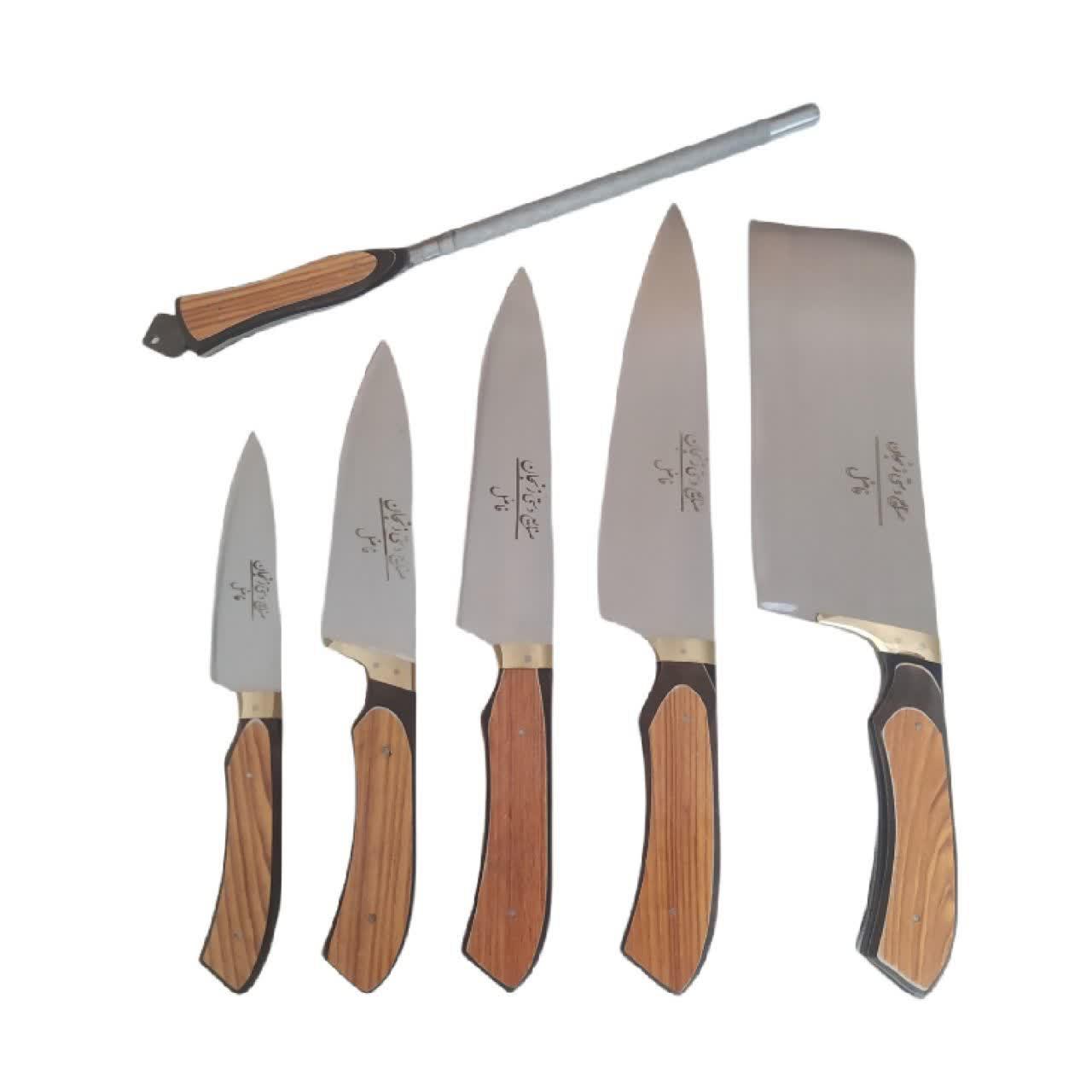 سرویس چاقو آشپزخانه 6 پارچه فاضل زنجان کد 83