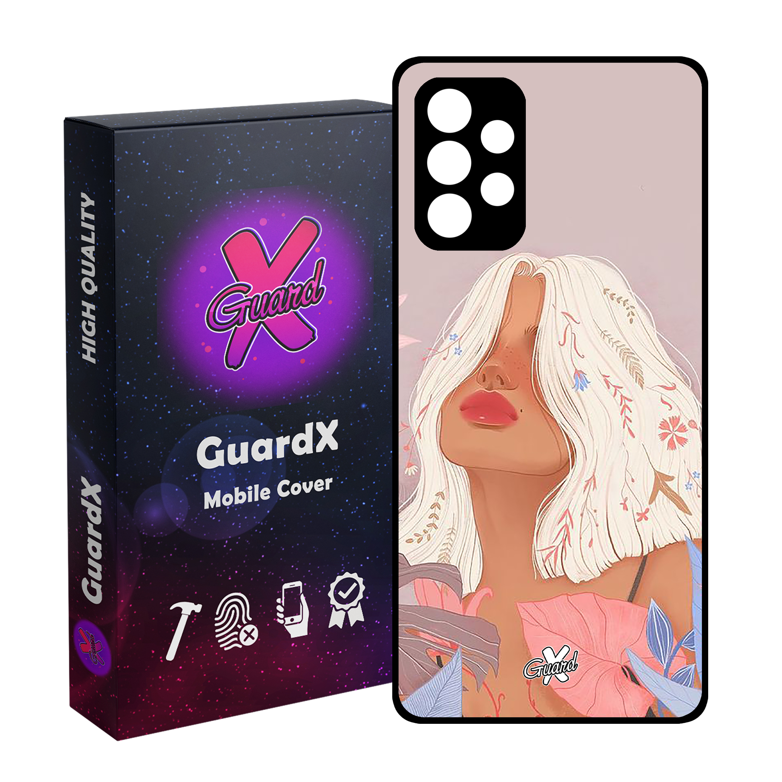 کاور گارد ایکس طرح دختر مدل Glass10343 مناسب برای گوشی موبایل سامسونگ Galaxy A72