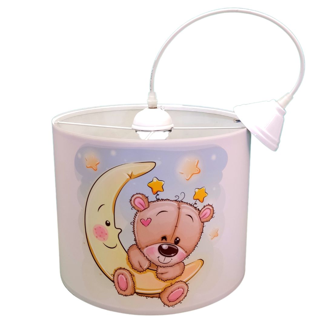 لوستر و آباژور رومیزی کودک طرح خرس و ماه