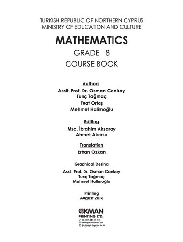 خرید و دانلود نسخه کامل کتاب Mathematics. Grade 8. Course Book