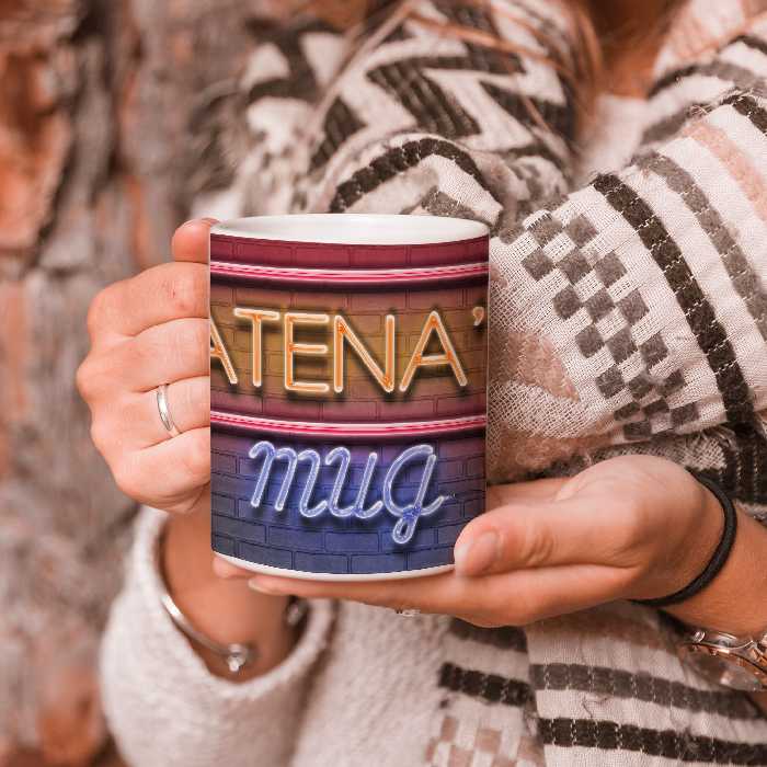 ماگ طرح تابلو نئون مدل آتنا