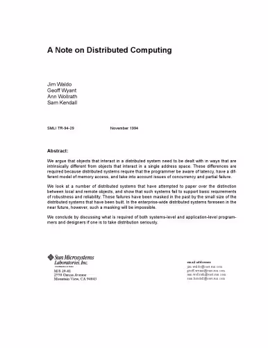 خرید و دانلود نسخه کامل کتاب A Note on Distributed Computing