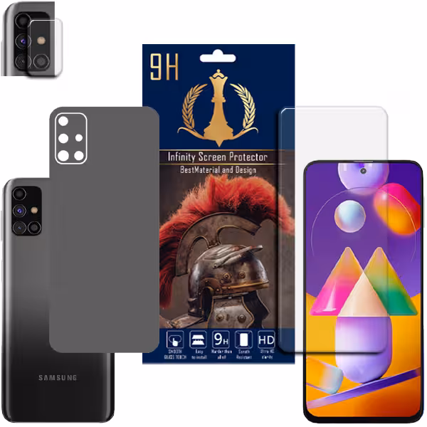 برچسب پوششی اینفینیتی مدل PRO MAX مناسب برای گوشی موبایل سامسونگ GALAXY M31S به همراه محافظ صفحه نمایش و محافظ لنز دوربین