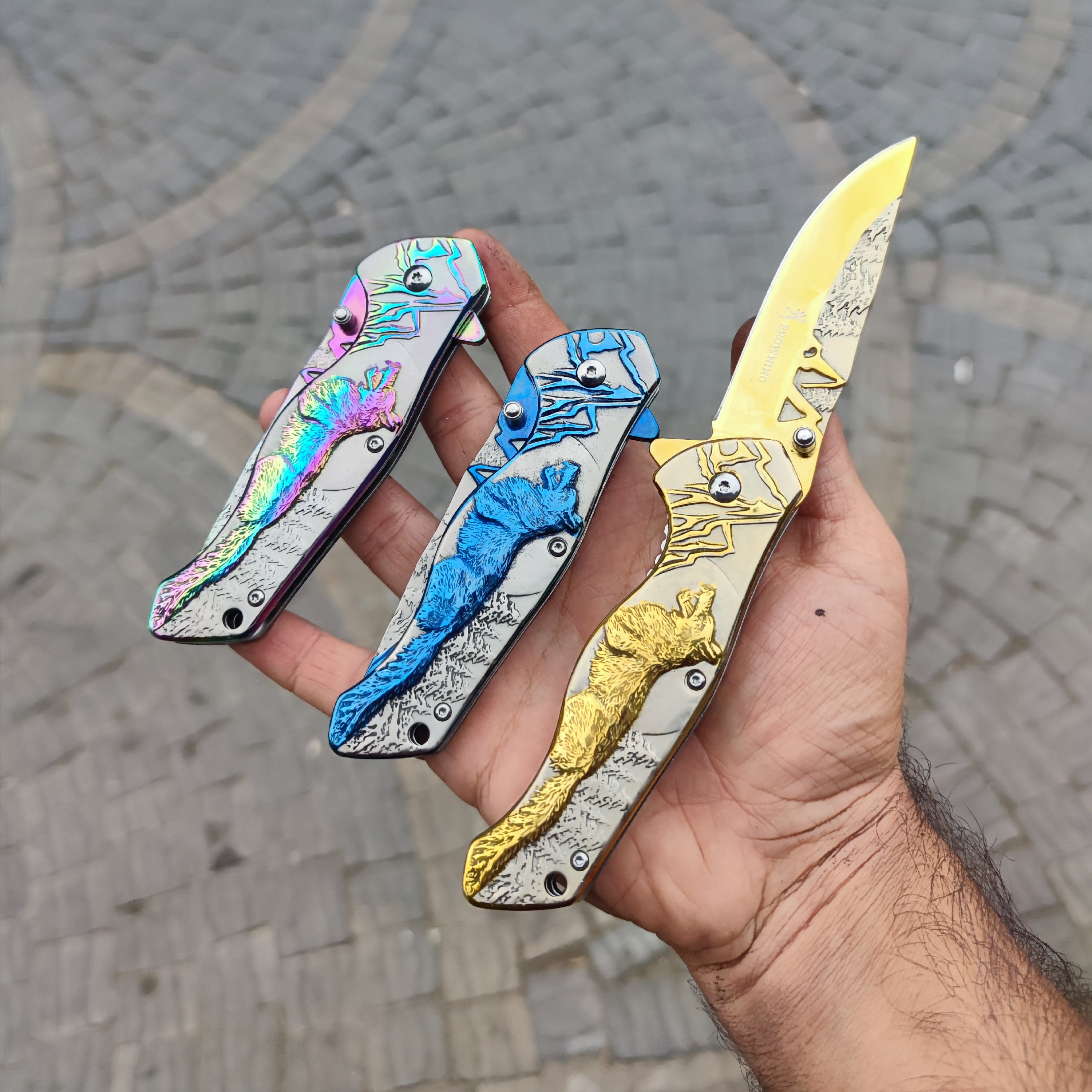 چاقوی جیبی برونینگ طرح گرگ