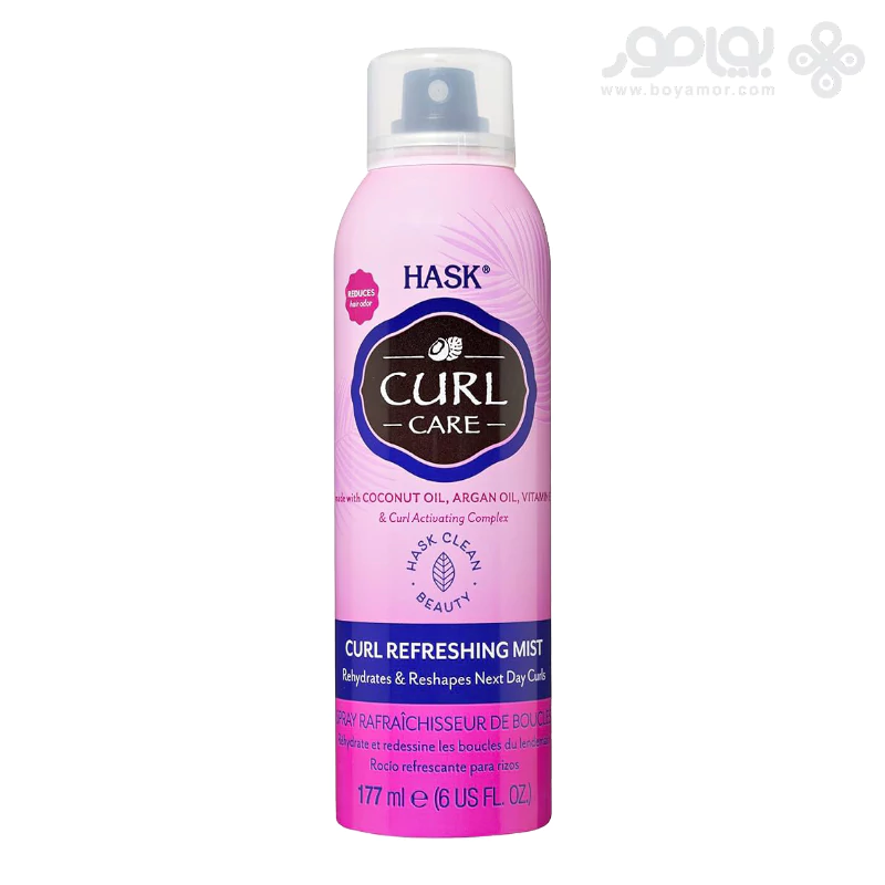 اسپری طروات بخش موی فر هاسک مدل CURL REFRESHING حجم 177 میل