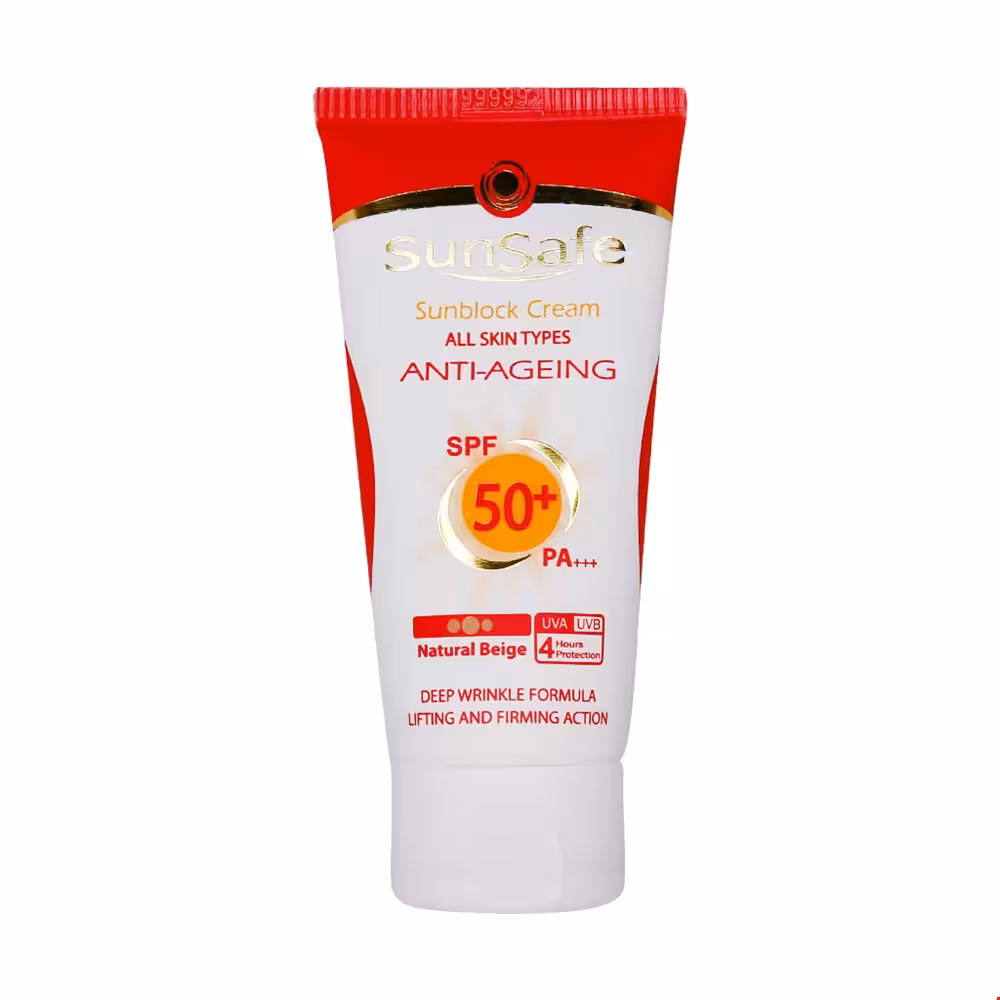 کرم ضد آفتاب و ضد چروک SPF50 سان سیف 50 میلی لیتری