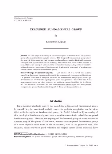 خرید و دانلود نسخه کامل کتاب Tempered fundamental group