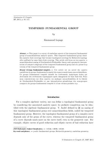 خرید و دانلود نسخه کامل کتاب Tempered fundamental group